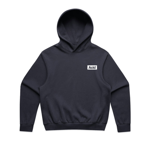 ACID Heavyweight Box Hoodie in Ink Blue, front