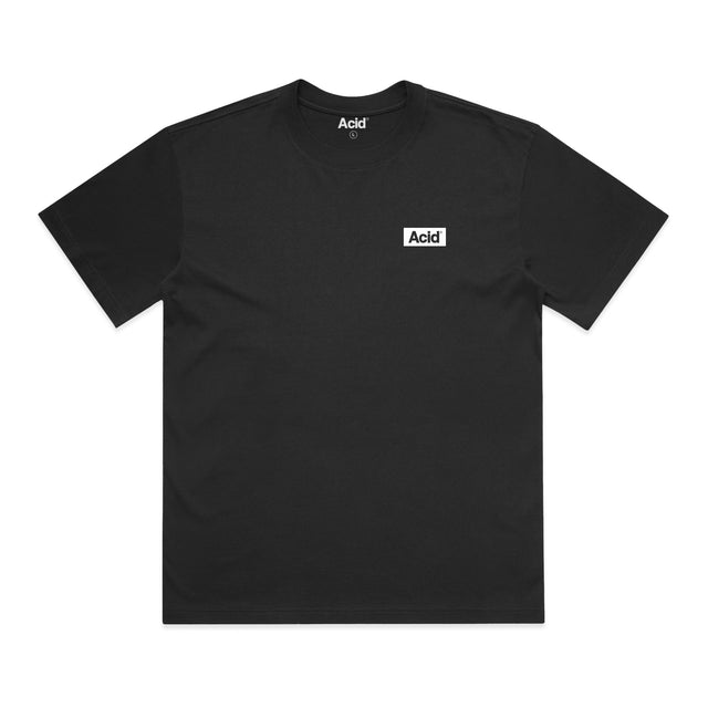 ACID Heavyweight Box Tee in Black, front