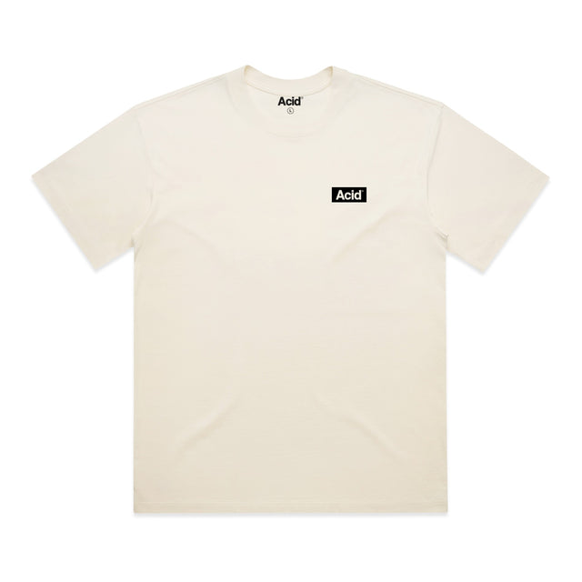 ACID Heavyweight Box Tee in Ecru, front
