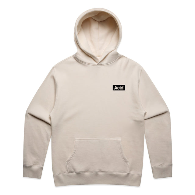ACID Faded Relaxed Hoodie in Faded Ecru, front
