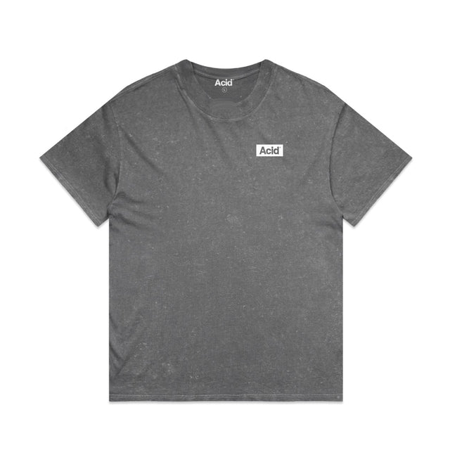 ACID Stone Wash Heavyweight Tee in Coal, front