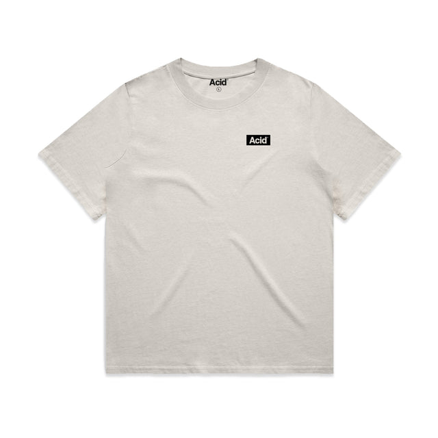 ACID Women's Heavyweight Faded Tee in Faded Bone, front