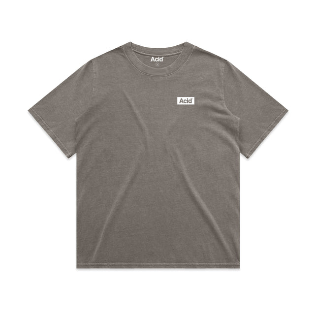 ACID Women's Heavyweight Faded Tee in Faded Grey, front