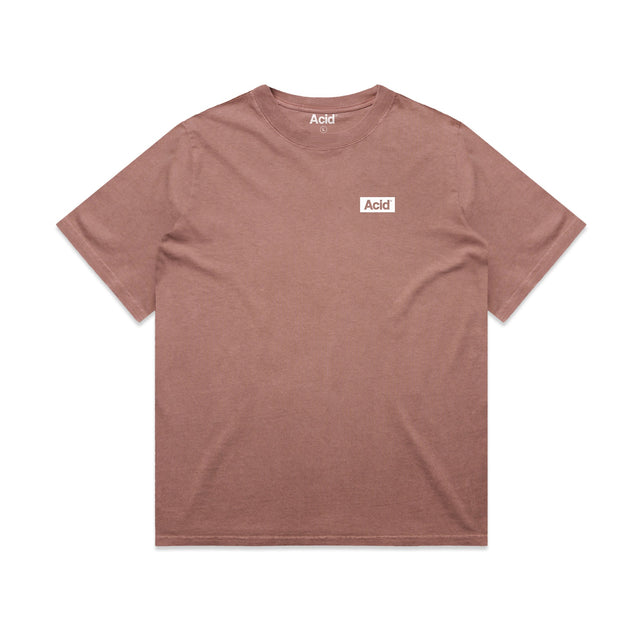 ACID Women's Heavyweight Faded Tee in Faded Pink, front