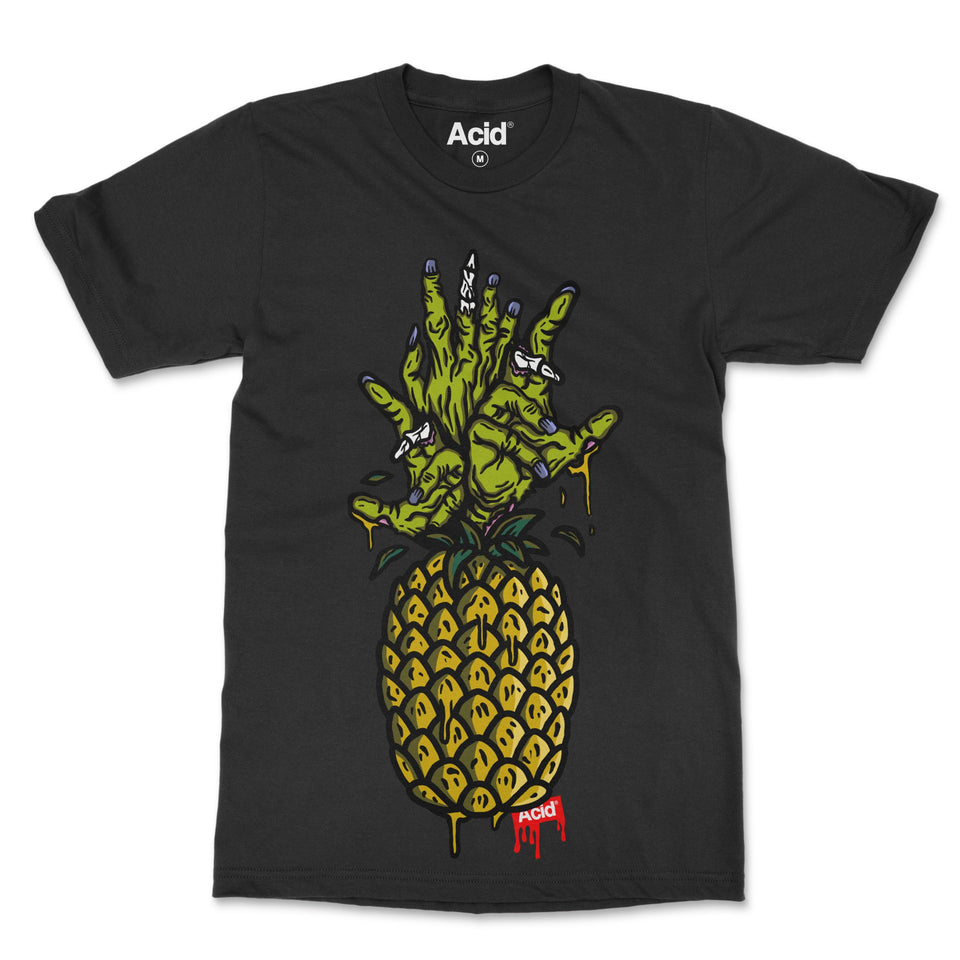 Zombie Pineapple Black - Printed T-Shirt