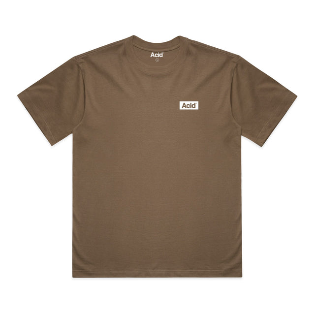ACID Heavyweight Box Tee in Walnut, front