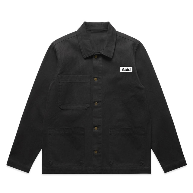 ACID Canvas Chore Jacket in Black, front