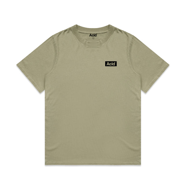 ACID Heavyweight Faded Tee in Faded Eucalyptus, front