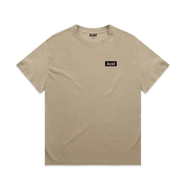 ACID Heavyweight Faded Tee in Faded Khaki, front