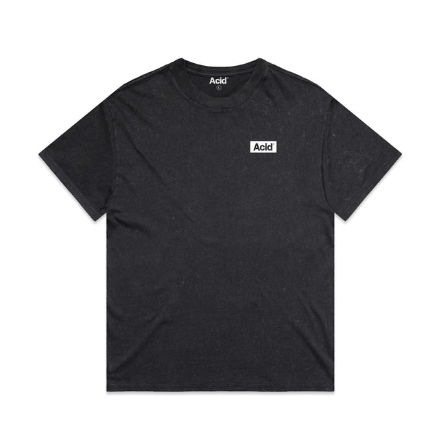 ACID Stone Wash Heavyweight Tee in Black Stone, front