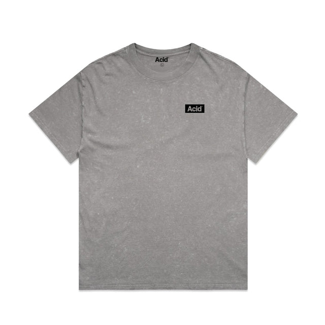 ACID Stone Wash Heavyweight Tee in Grey Stone, front