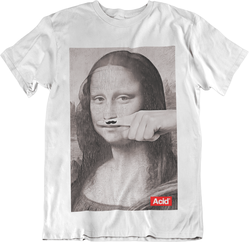 Mona Lisa - White T-Shirt by Acid Clothing UK